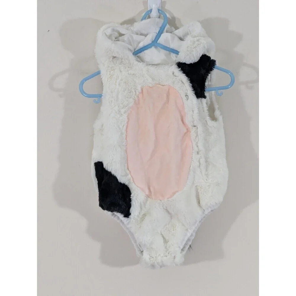 Pottery Barn Kids Baby 0-6 Months Cow Costume Black White Photos Birthday